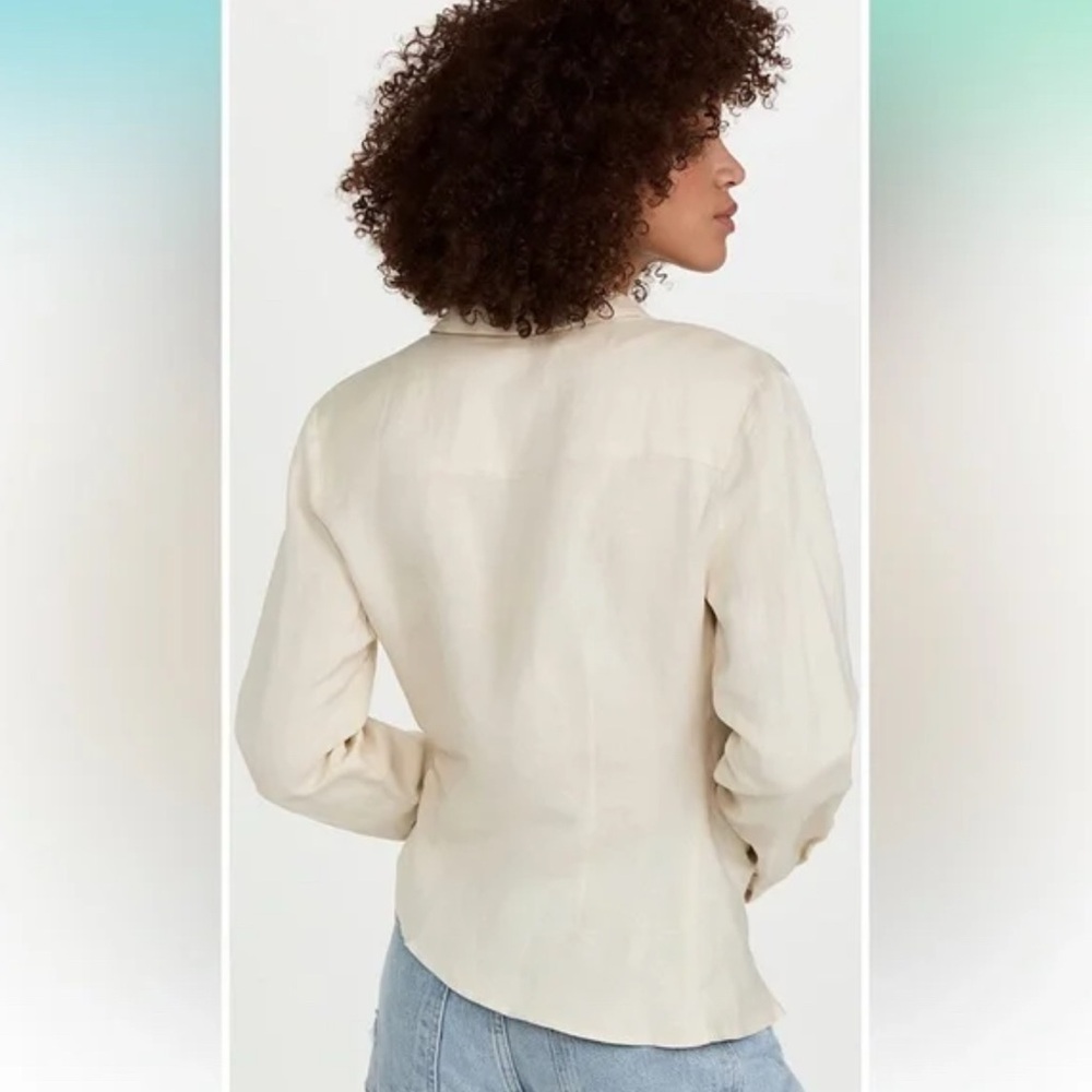 Lioness Women’s Giza Linen  Asymmetrical Plunge Top XS - Picture 4 of 6